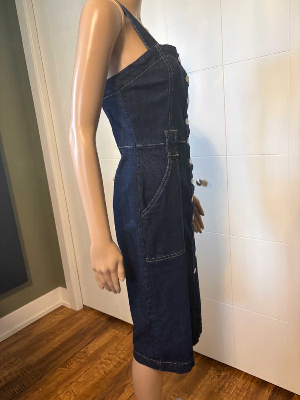 🌟 Dynamite Denim Button-Front Midi Dress 🌟 - Picture 3 of 10